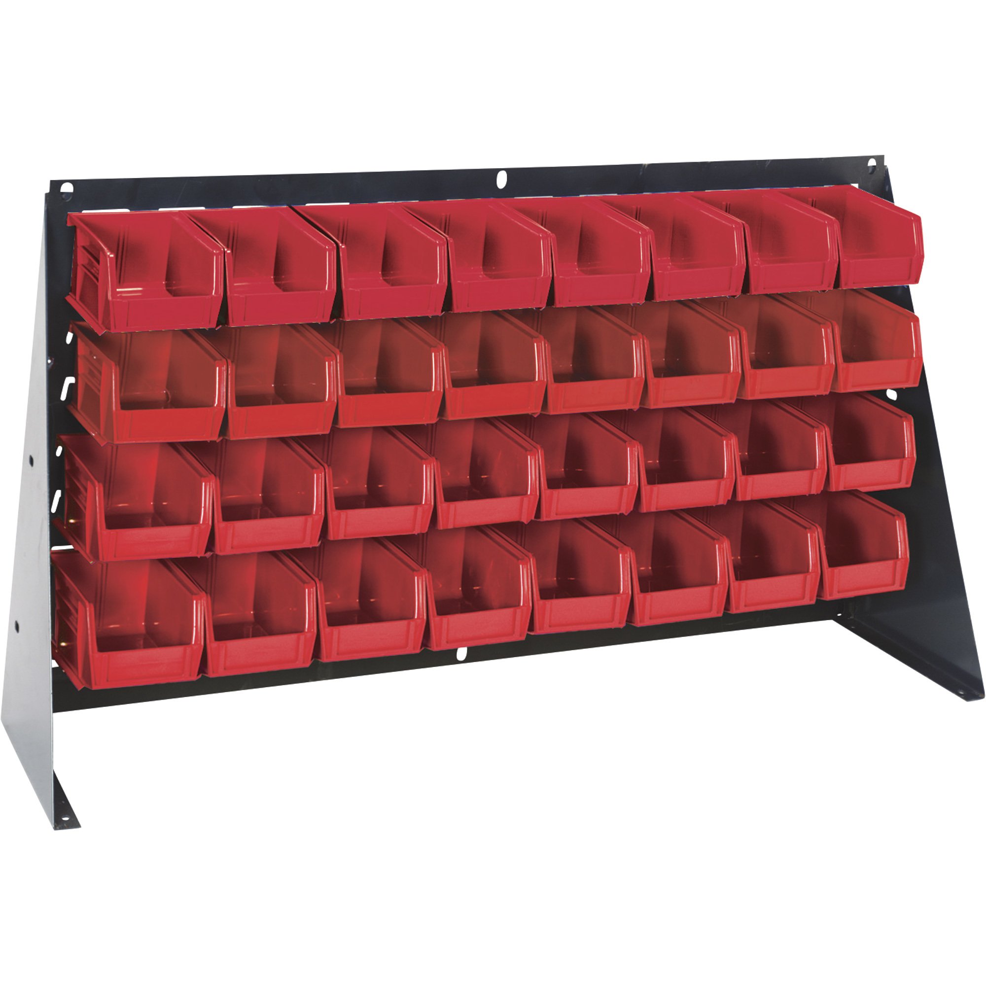 Quantum Storage Bench Rack with 32 Bins — 36in.L x 8in.W x 19in.H Rack Size